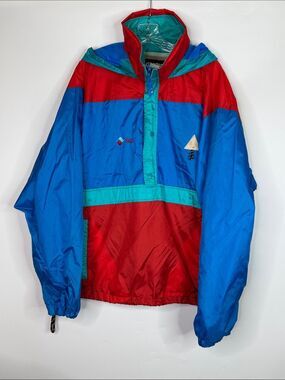 Vintage Gerry Vail Blue Red Anorak Windbreaker Jacket Size XL